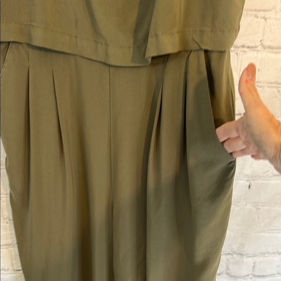 Anthropologie Point Sur Olive Green Sleeveless Jumpsuit - Picture 4 of 12